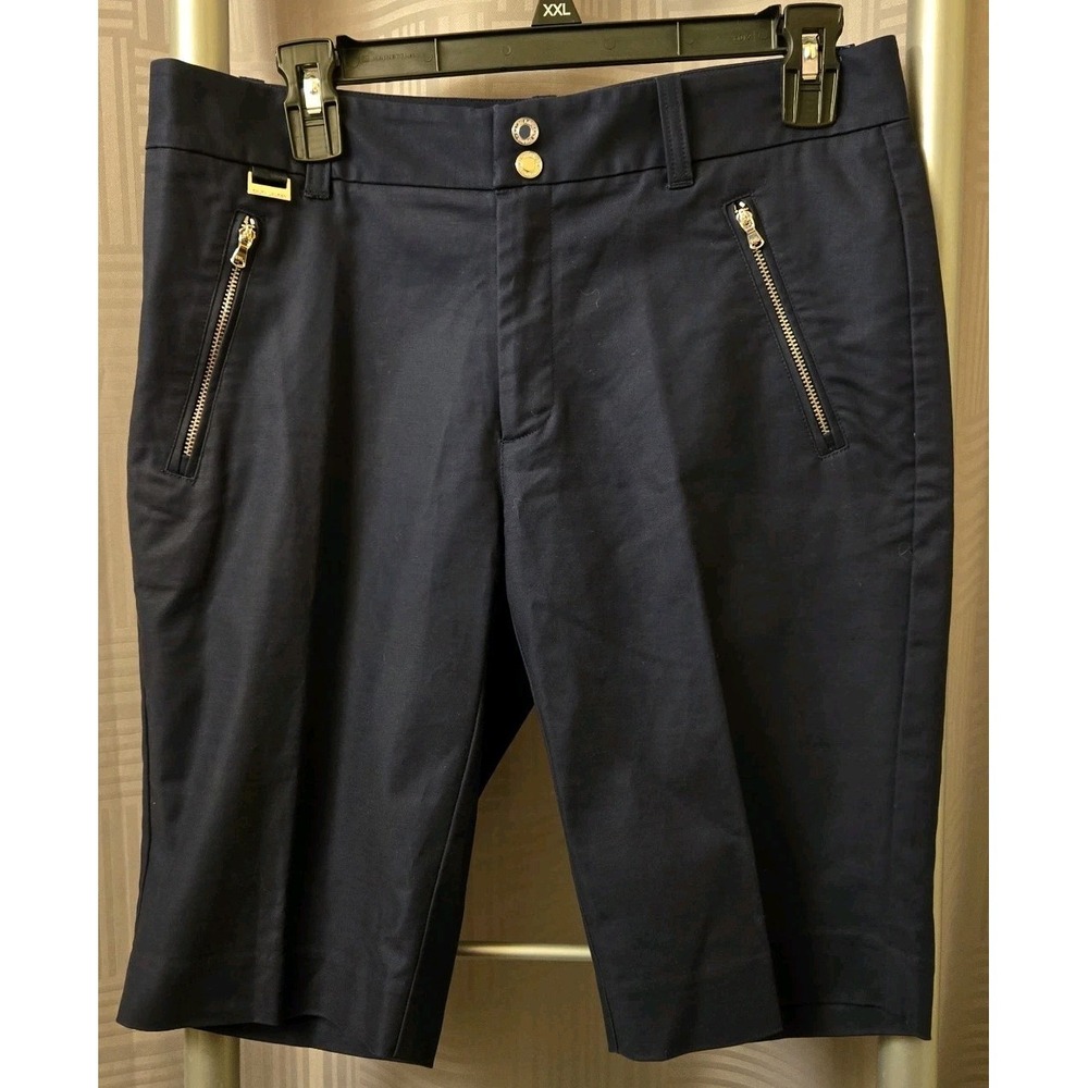 Ralph Lauren Golf Bermuda Shorts Women's Size 6 Navy Flat Front Hi-Rise Pockets